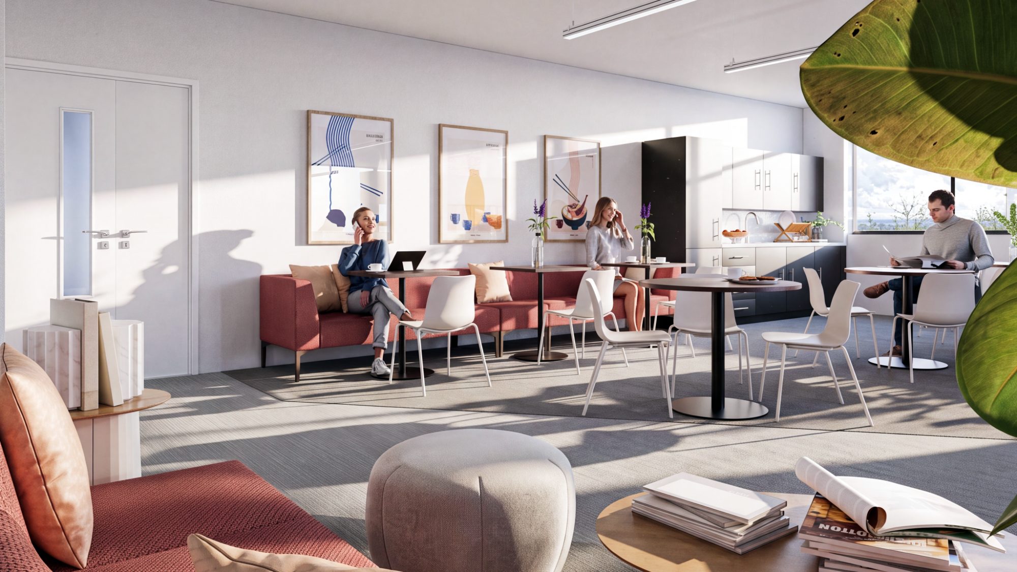 Staff kitchen and breakout area visualisation